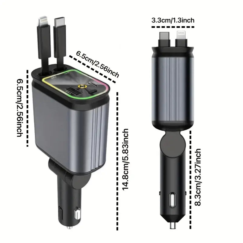 Ultimate 4-in-1 Retractable Car Charger
