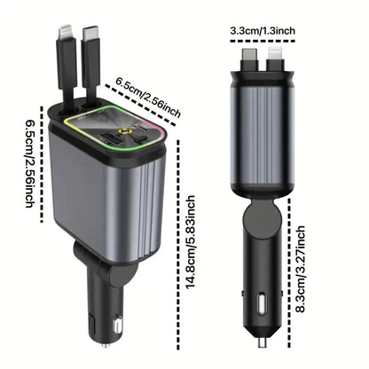Ultimate 4-in-1 Retractable Car Charger