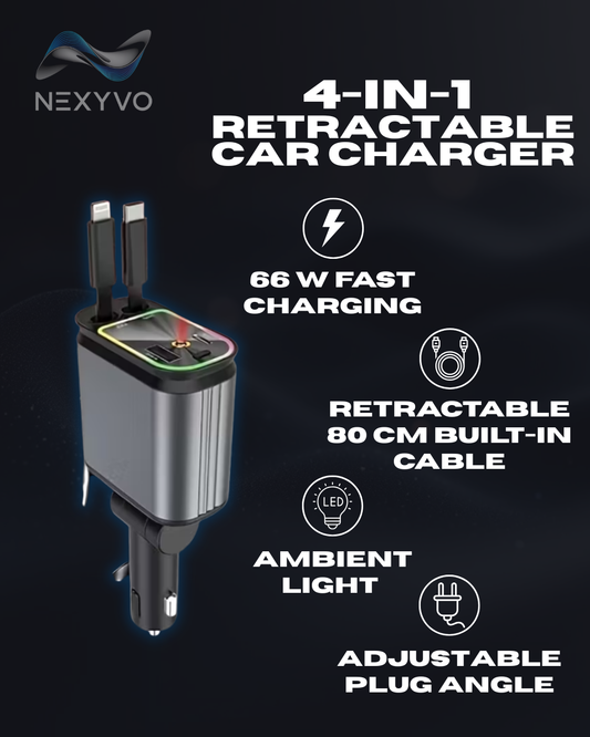 Ultimate 4-in-1 Retractable Car Charger